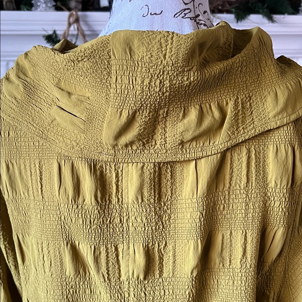 Women's Mustard Cowl Neck Blouse - Picture 4 of 6